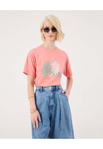 Camiseta Para Mujer Manga Corta Cuello Redondo Color Rosa Marca Patprimo #30093823 Patprimo