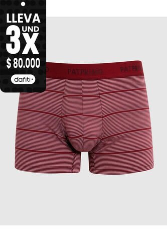Bóxer Ajustado De Cintura Elástica  X1 Para Hombre Vino Patprimo Patprimo