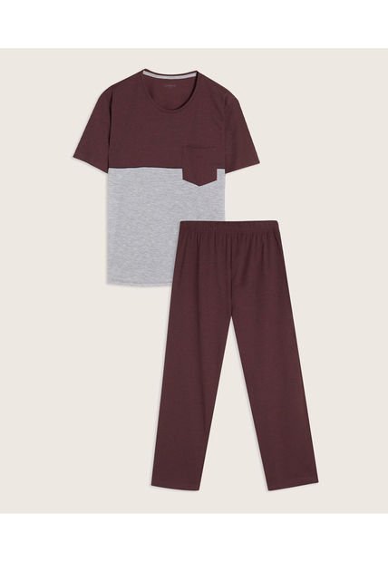 Pijama Para Hombre M/C P/L Color Vino Marca Patprimo #44040102