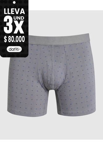 Bóxer Medio Con Estampado  X1 Para Hombre Gris Patprimo Patprimo