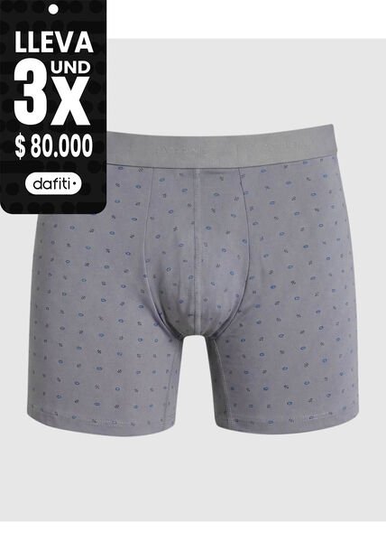 Bóxer Medio Con Estampado  X1 Para Hombre Gris Patprimo
