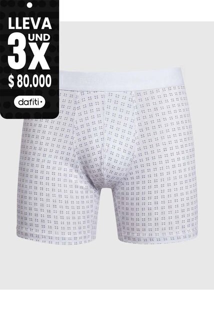 Bóxer Medio Con Estampado  X1 Para Hombre Blanco Patprimo