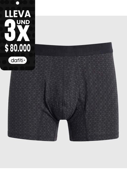 Bóxer Medio Con Estampado  X1 Para Hombre Negro Patprimo