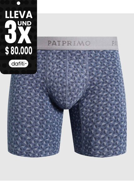 Bóxer Medio Con Estampado  X1 Para Hombre Azul Patprimo