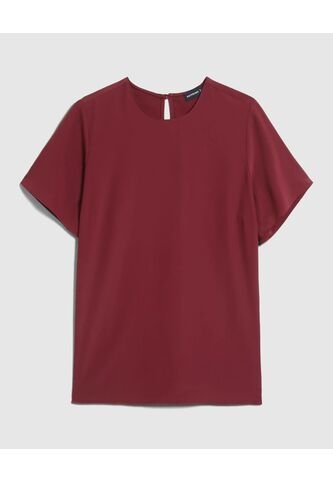 Blusa Para Mujer Manga Corta Color Vino Marca Patprimo #14121397 Patprimo