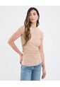 Camiseta Para Mujer Manga Corta Cuello Redondo Color Beige Marca Patprimo #30093822 de Patprimo