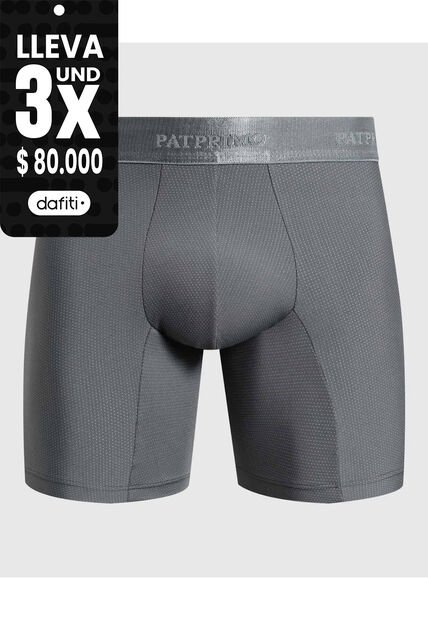 Bóxer Medio Con Micropuntos  X1 Para Hombre Gris Patprimo