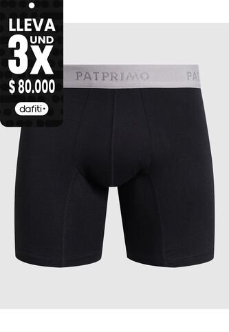 Bóxer Medio En Tono Sólido  X1 Para Hombre Negro Patprimo Patprimo