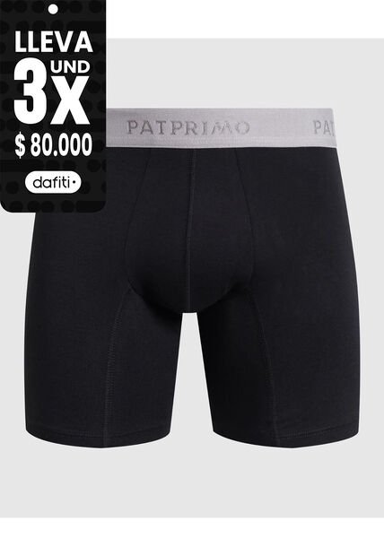 Bóxer Medio En Tono Sólido  X1 Para Hombre Negro Patprimo
