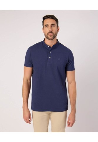 Polo Unicolor Cuello Mao   Para Hombre Azul Patprimo Patprimo