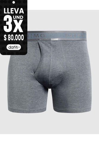 Bóxer Medio De Ajuste Anatómico  X1 Para Hombre Gris Patprimo Patprimo