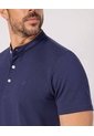 Polo Unicolor Cuello Mao   Para Hombre Azul Patprimo de Patprimo