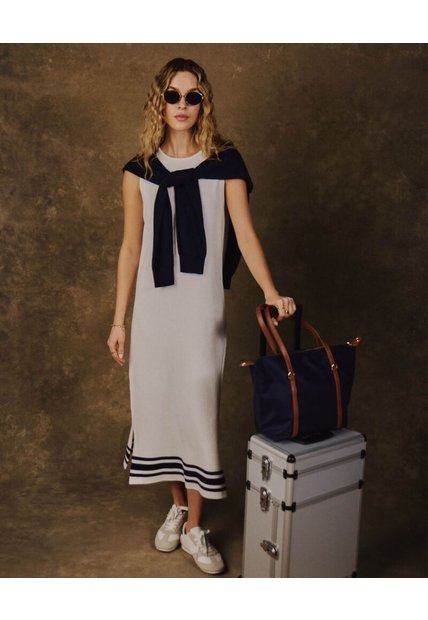 Vestido Midi Sin Mangas Para Mujer  Para Mujer Blanco Patprimo