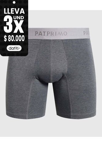 Bóxer Medio En Tono Sólido  X1 Para Hombre Gris Patprimo Patprimo