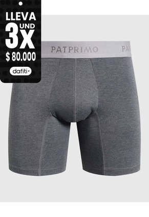 Bóxer Medio En Tono Sólido X1 Para Hombre Gris Patprimo