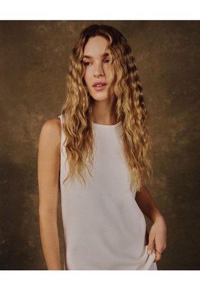 Vestido Midi Sin Mangas Para Mujer  Para Mujer Blanco Patprimo