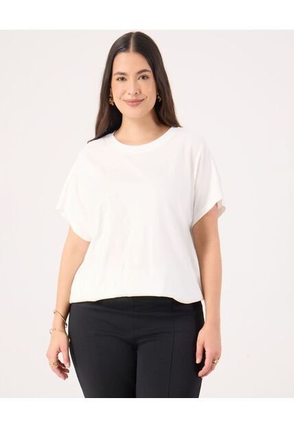 Camiseta Para Mujer Manga Corta Cuello Redondo Color Crema Marca Patprimo #14091444