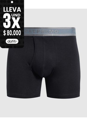 Bóxer Medio De Ajuste Anatómico X1 Para Hombre Negro Patprimo