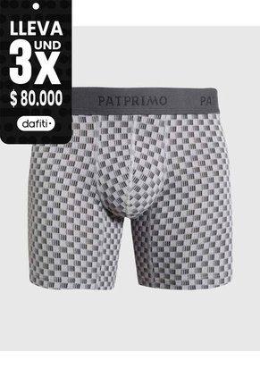 Bóxer Medio Con Estampado X1 Para Hombre Gris Patprimo