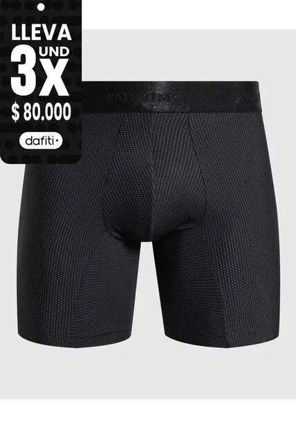 Bóxer Medio Con Micropuntos  X1 Para Hombre Negro Patprimo