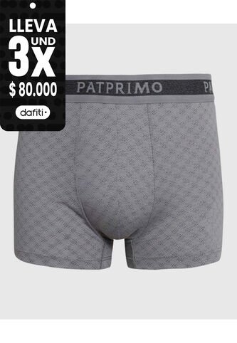 Bóxer Trunk Con Elástico Contramarcado X1 Para Hombre Gris Patprimo Patprimo