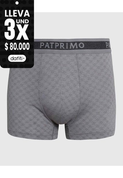 Bóxer Trunk Con Elástico Contramarcado X1 Para Hombre Gris Patprimo