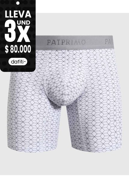 Bóxer Medio Con Estampado  X1 Para Hombre Blanco Patprimo