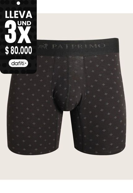Bóxer Medio Estampado Miniprint En Algodón  X1 Para Hombre Negro Patprimo