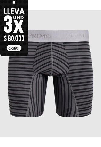Bóxer Con Diseño De Franjas  X1 Para Hombre Gris Patprimo Patprimo
