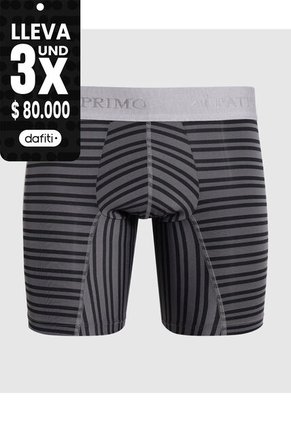 Bóxer Con Diseño De Franjas X1 Para Hombre Gris Patprimo