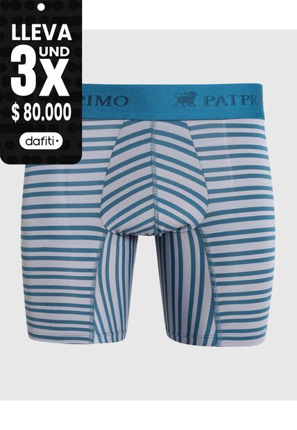 Bóxer Con Diseño De Franjas  X1 Para Hombre Azul Patprimo