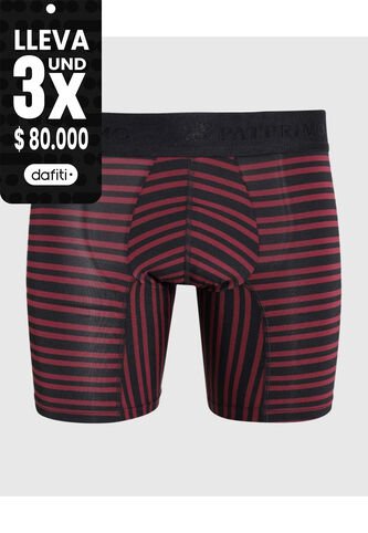 Bóxer Con Diseño De Franjas  X1 Para Hombre Vino Patprimo Patprimo