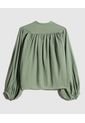 Blusa Cuello Mao  Para Mujer Verde Patprimo de Patprimo