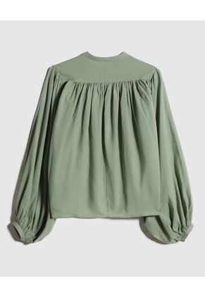 Blusa Cuello Mao  Para Mujer Verde Patprimo