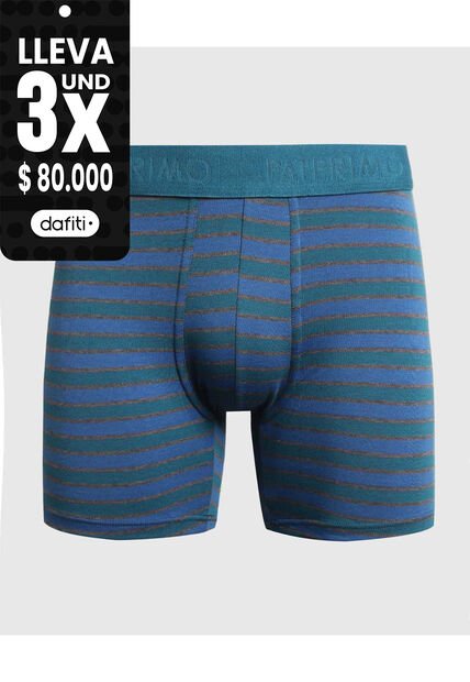 Bóxer Medio A Rayas X1 Para Hombre Azul Patprimo