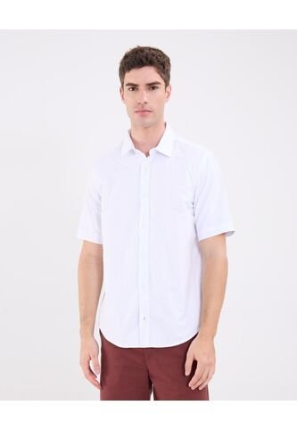 Camisa Para Hombre Manga Corta Sin Bolsillo Cuello Neru Color Blanco Marca Patprimo #44013139 Patprimo