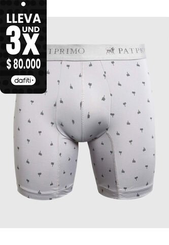 Bóxer Medio Estampado X1 Para Hombre Gris Patprimo Patprimo