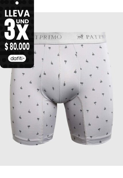 Bóxer Medio Estampado X1 Para Hombre Gris Patprimo