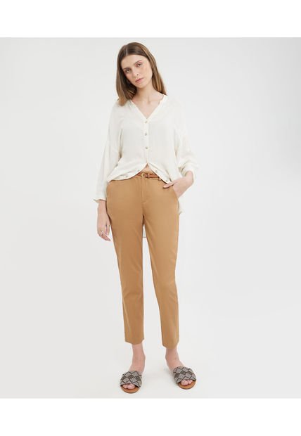 Pantalón Para Mujer Chino Color Café  Marca Patprimo #30071784