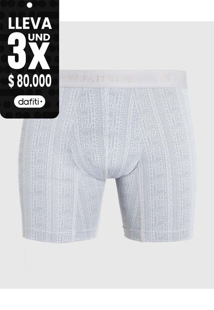 Bóxer Medio Estampado X1 Para Hombre Gris Patprimo