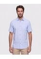 Camisa Manga Corta Texturizada Para Hombre  Para Hombre Negro Patprimo de Patprimo