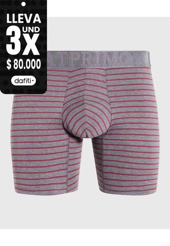 Bóxer Medio A Rayas X1 Para Hombre Gris Patprimo Patprimo