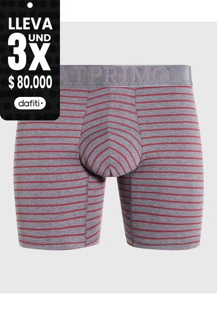 Bóxer Medio A Rayas X1 Para Hombre Gris Patprimo