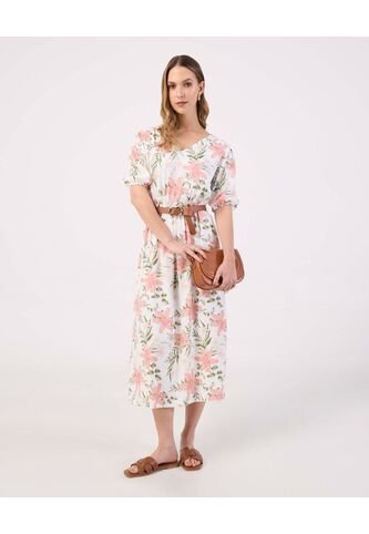 Vestido Midi De Silueta Fluida Y Escote En V  Para Mujer Negro Patprimo Patprimo