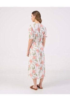 Vestido Midi De Silueta Fluida Y Escote En V  Para Mujer Negro Patprimo