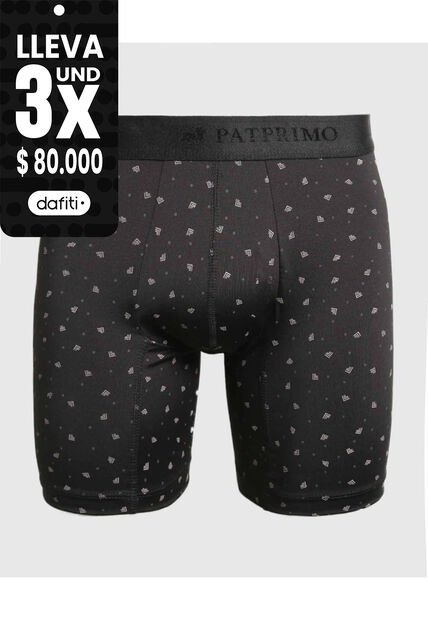 Bóxer Medio Estampado X1 Para Hombre Negro Patprimo