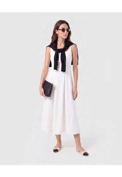 Vestido Midi Tiras Con Tablones Para Mujer  Para Mujer Negro Patprimo