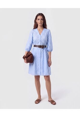 Vestido Corto Bordado Unicolor Para Mujer  Para Mujer Negro Patprimo Patprimo