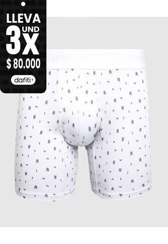 Bóxer Medio Estampado X1 Para Hombre Blanco Patprimo Patprimo