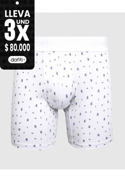 Bóxer Medio Estampado X1 Para Hombre Blanco Patprimo